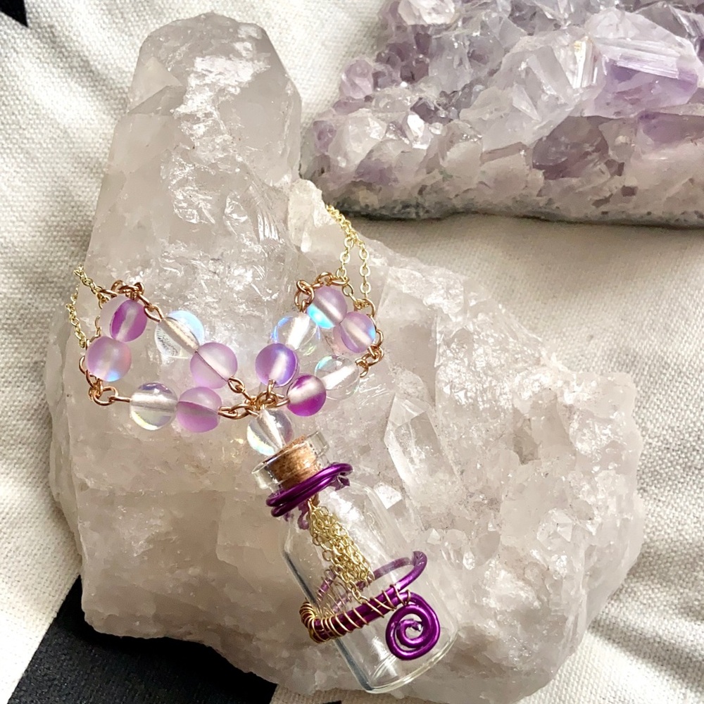 ⚡️HANDMADE RAINBOW AURA INTENTION BRACELET ⚡️